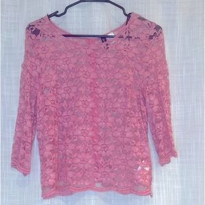 Pink lace top